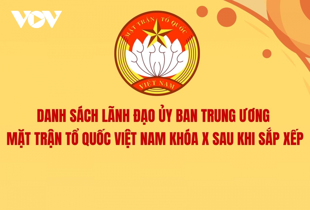 Danh sách lãnh đạo Ủy ban Trung ương MTTQ Việt Nam khóa X sau khi sắp xếp